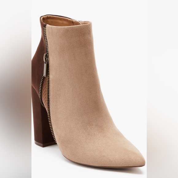 Patchwork Block Heeled Boots - Picture 3 of 7